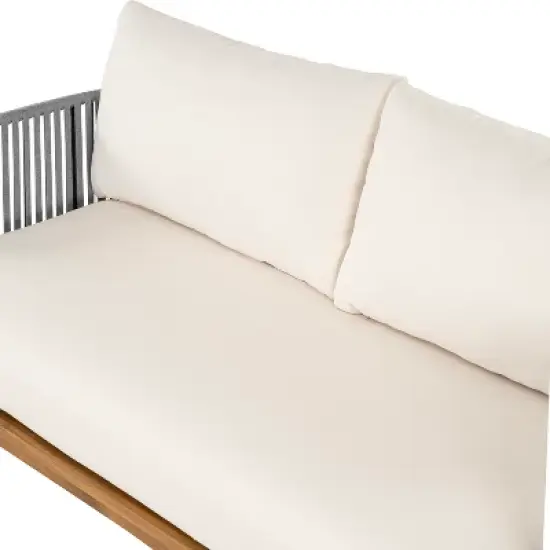 Christopher Knight Home Lucca Outdoor Acacia Wood Rope Woven Left Arm Sectional Sofa image {8}