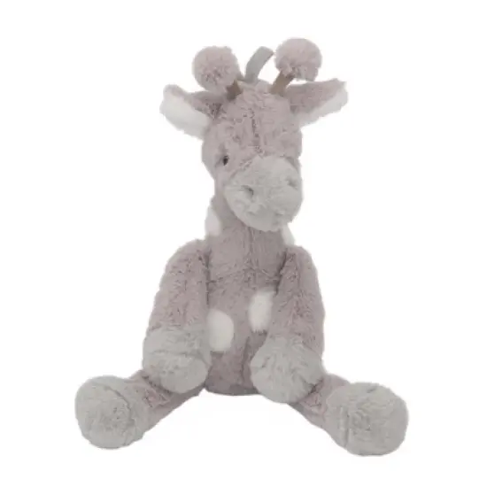 Lambs & Ivy Linen Safari Gray Giraffe Stuffed Animal Toy - Stretch image {1}