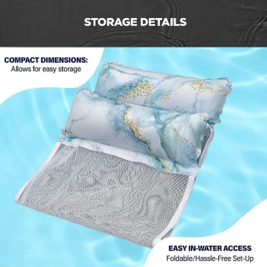 3 Pack Galvanox Inflatable Pool Hammocks 2-in-1 Lounger & Chair Multi-Purpose Versatile Swimming Pool Accessory Vacation Fun In The Sun image {4}