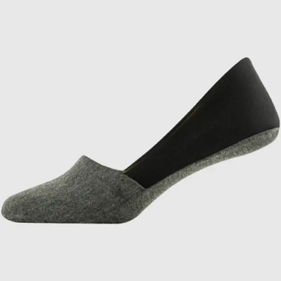 Peds Women's 2pk Smooth Edge Mid Cut Liner Socks - Black/Gray 5-10: Hidden Gel Heel Grip, Knit Fabric image {5}