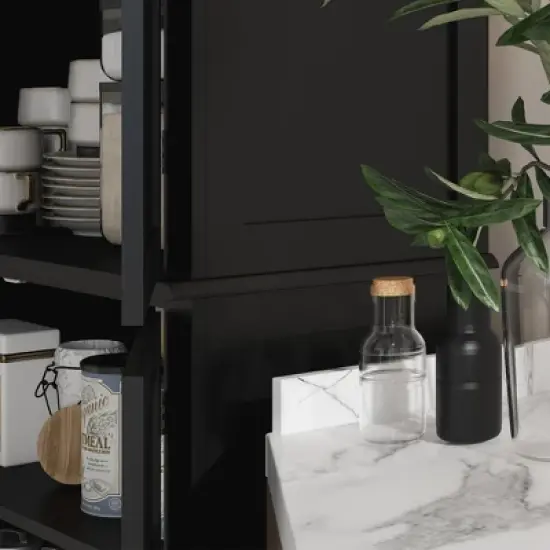 HOMCOM Freestanding Modern 4 Door Kitchen Pantry, Storage Cabinet Organizer with 6-Tier Shelves, and 4 Adjustable Shelves image {5}