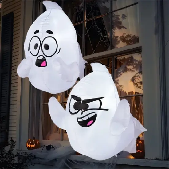 Joyfy 2 Packs Halloween Inflatable Ghost Outdoor Decoration, 2.6 FT Tall Scary Ghost Broke Out from Window for Halloween Outdoor Yard Garden Decor image {10}