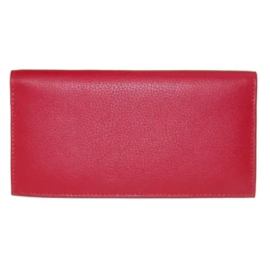 CTM Leather Solid Color Checkbook Cover Wallet image {5}