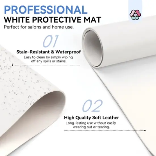 SAVILAND Pro Salon Armrest System - XL Ergonomic Hand Rest w/ Microfiber Leather Mat.(White) image {2}