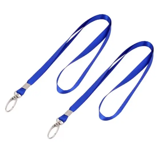 Unique Bargains ID Name Badge Holder Metal Swivel Clip Neck Strap Lanyard Blue 10 Pcs image {2}