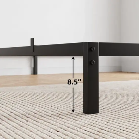 6 to 14 Inch Bed Frame with Under Bed Storage, Heavy Duty Metal Platform - Easy Assembly, No Box Spring Needed, Black image {3}