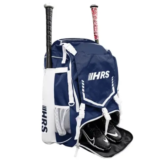 Hit Run Steal Bat Bag Backpack with Ventilated Shoe Pocket, Heavy Duty Fence Hook, and Padded Straps, Holds 4 Bats, Glove, Helmet, Cleats image {9}