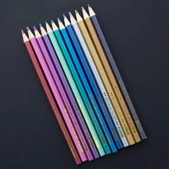 BAZIC Products&reg; Metallic Colored Pencils, 12 Per Pack, 6 Packs image {2}