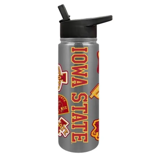 NCAA Iowa State Cyclones Varsity Thirst Water Bottle - 24oz: Stainless Steel, Plastic Lid image {4}