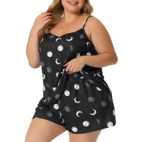 Agnes Orinda Women's Plus Size Foral Top with Elastic Waist Shorts Nightgown Set image {7}