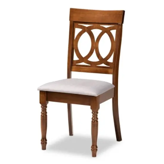 4pc Lucie Fabric Upholstered Wood Dining Chairs Walnut Brown - Baxton Studio image {1}