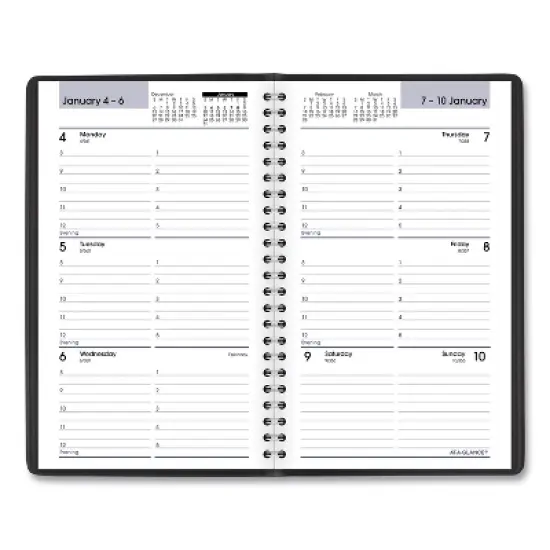 DayMinder Block Format Weekly Appointment Book, 8.5 x 5.5, Black Cover, 12-Month (Jan to Dec): 2026 image {1}