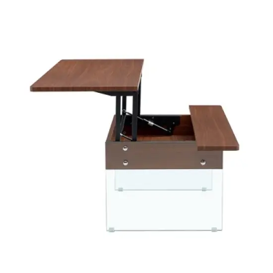 INFURNIC Patio End Tables Faux Wood Style Rectangular Casual Side Table for Small Space, Apartment, Studio,  Brown, 43.3"*23.6"*16.3" image {5}