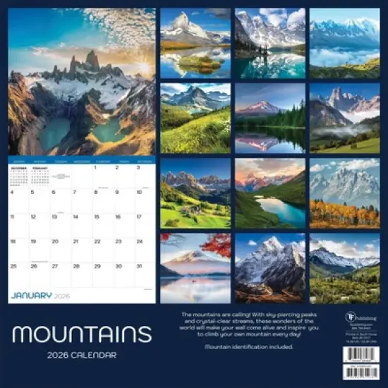 TF Publishing 13.5"x14.5" 2026 Mountains Wall Calendar image {4}