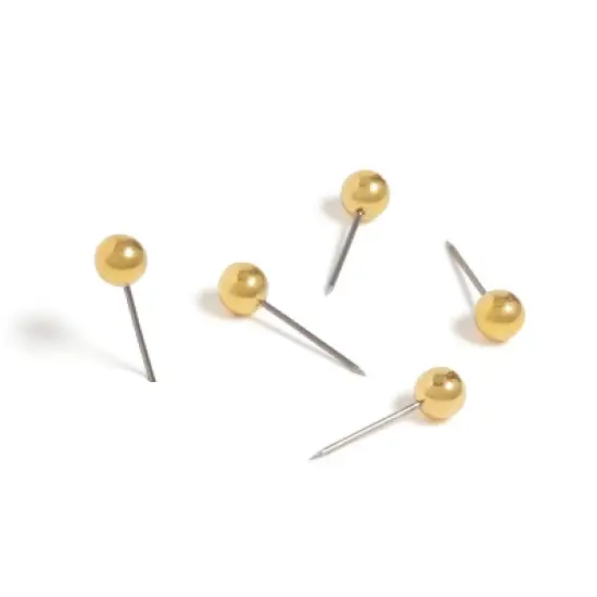 U Brands 100ct Gold Map Push Pins: Thumb Tacks for Wall, Plastic, Clips & Fasteners, Art & Stationery, 0.87" Height image {9}