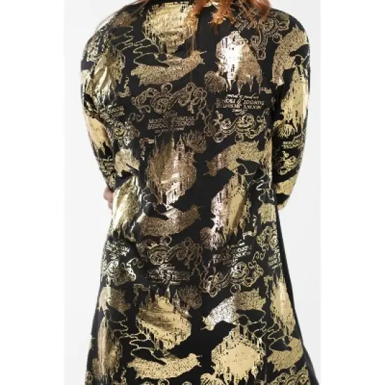 Juniors Harry Potter Marauders Map Raglan Nightgown Pajama Sleep Shirt image {4}