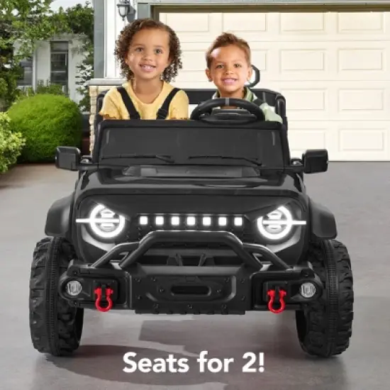 Best Choice Products Kids 24V 2-Seater Electric Ride-On Car Truck w/ Parent Control, Bluetooth, LED Lights image {2}