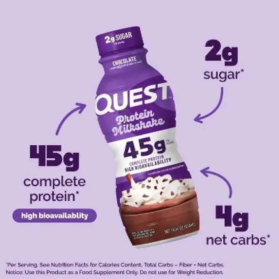 Quest Nutrition Ready to Drink High Protein Milkshake - Chocolate - 56 fl oz/4ct image {2}
