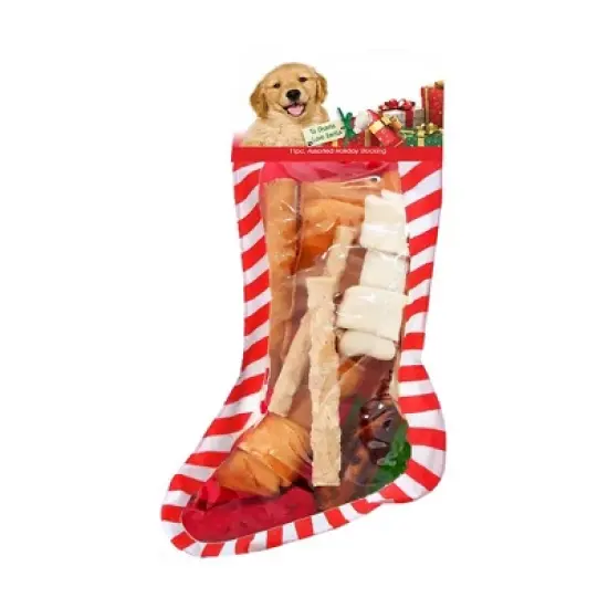 Pet Factory Holiday American Beefhide Rawhide Dog Stocking Assortment-11pc image {3}
