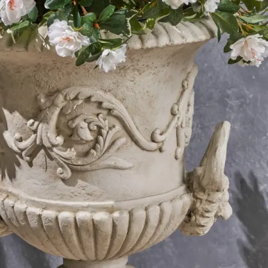 28" Wide Planter Adonis Lightweight Concrete Patio Urn White - Christopher Knight Home image {3}