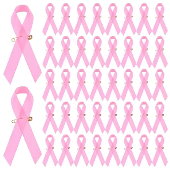 Unique Bargains Satin Awareness Ribbons with Safety Pins 100 Pcs image {6}