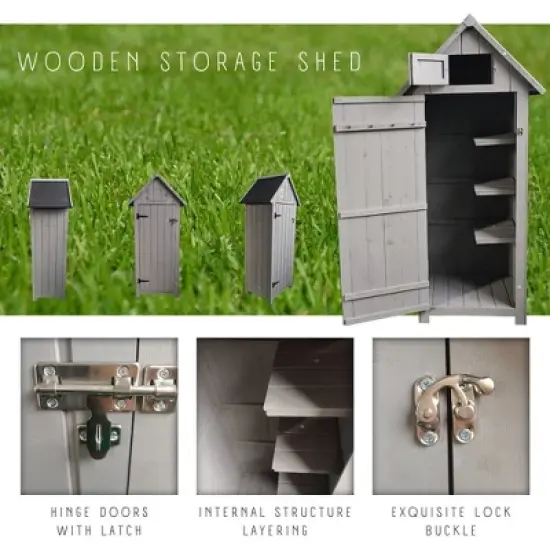 Outdoor Storage, Perfect to Store Patio Furniture, for Backyard Garden Patio Lawn , Natural Color 30.31"X 20.48"X 65.75" image {1}