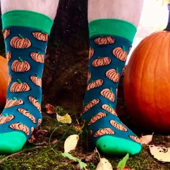 Pumpkin Patterned Socks from the Sock Panda (Men's or Women's Sizes)  - Great for Halloween image {1}