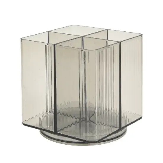 Trio Home Square Rotating 4 Compartment Cosmetic & Beauty Organizer, Brush Holder, Makeup, Jewelry, Office Accessories, Vanity Holder image {1}