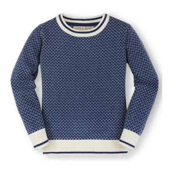 Hope & Henry Boys' Organic Cotton Long Sleeve Crew Neck Pullover Sweater, Kids image {8}