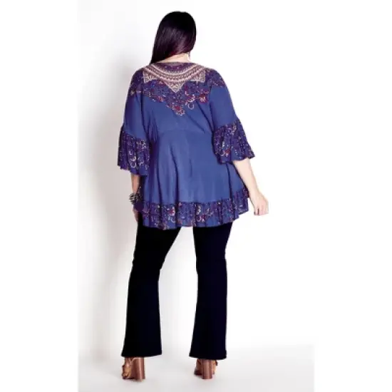 Women's Plus Size Frankie Frill Tunic - violet | AVEOLOGY image {1}