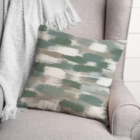 Creative Products Green Brushstroke Pattern 18x18 Indoor / Outdoor Pillow image {2}