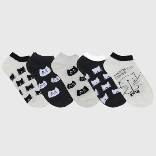 Anna-Kaci Adorable Cat - Print No Show Socks Soft for Casual 5Pk image {3}