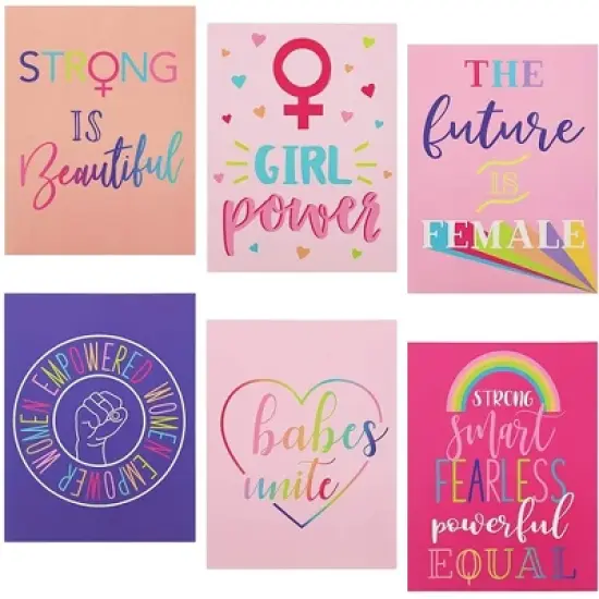 Paper Junkie 12 Pack Feminism Pocket Folders for School, Home, Office, Women and Girls, 6 Assorted Designs, Letter Size, 9 x 12 Inch image {5}