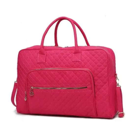 MKF Collection Jayla Solid Quilted Cotton Women&rsquo;s Duffle Bag by Mia K image {7}
