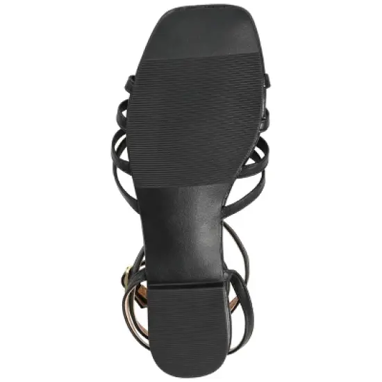 Journee Collection Womens Indee Ankle Wrap Low Block Heel Sandals image {4}