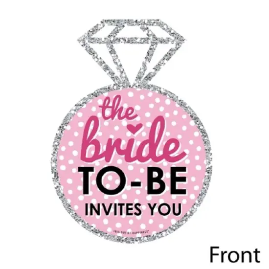 Big Dot of Happiness Bride-To-Be - Shaped Fill-In Invitations - Bridal Shower or Classy Bachelorette Party Invitation Cards with Envelopes - Set of 12 image {2}