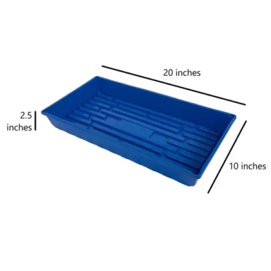 SUNPACK 10&rdquo; x 20&rdquo; Mega Plastic Seed Starting Tray, Blue, 2.5&rdquo; image {4}