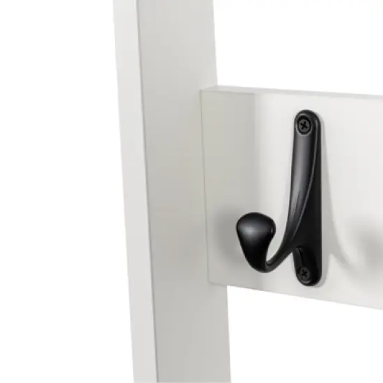 SKRAN 2-in-1 Coat Rack and NightstandWood Bedside/Entryway Storage Organizer with Drawer & Hooks,Freestanding Clothes Hanger for Bedroom,Hallway,White image {12}