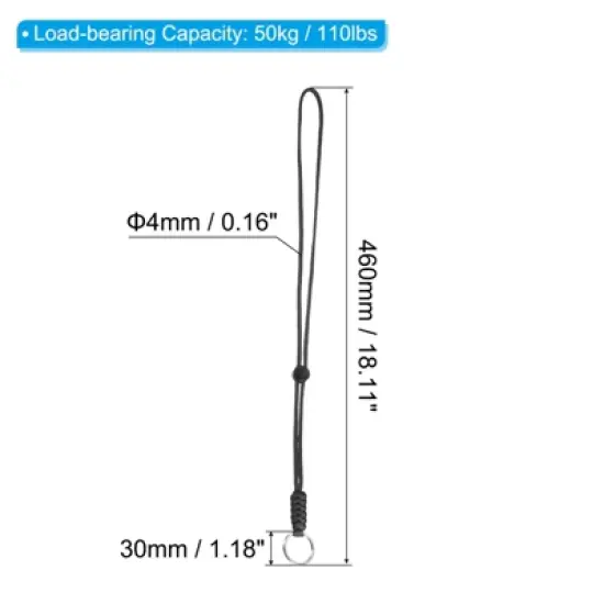 Unique Bargains Keys Whistle ID Card Holder Badge Lanyards with Metal Ring 18" image {1}