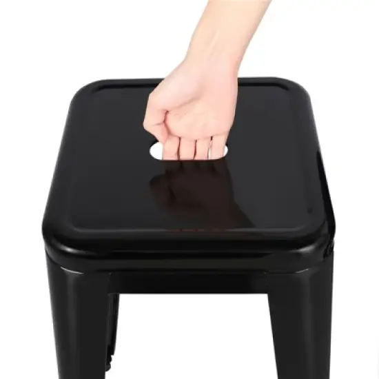 Yaheetech Set of 4 Metal Backless Counter Height Bar Stools Stackable Chairs image {5}