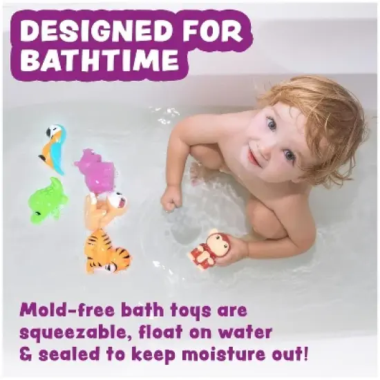 Tub Works Rainforest Mold Free Bath Toys, 6 Pack image {8}