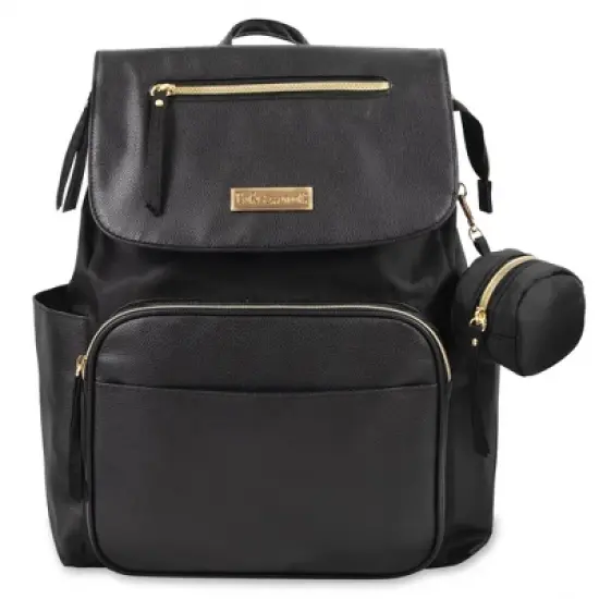 Baby Essentials Vegan Leather Diaper Bag - Black image {11}