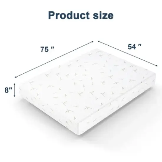 Resenkos Twin Size Memory Foam Mattress in a Box, 2" Gel Green Tea AeroFusion Memory Foam, 6" Flex Support Base Foam, Soft Touch, Dreamer 8", image {6}