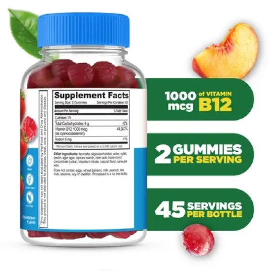Lifeable - Sugar Free - Vitamin B12 - Adult - 90 Gummies image {1}
