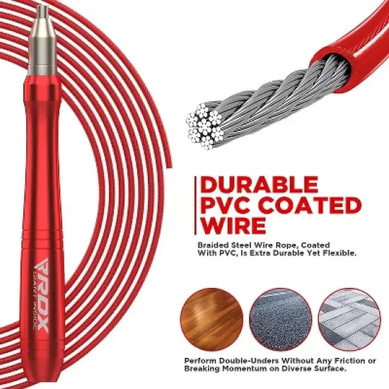 RDX Sports Jump Rope Non Slip Aluminum Handles, 10.3FT Tangle-Free 2 Adjustable Steel Cables Speed Rope, Fitness Exercise Weight Loss image {3}