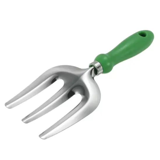 Unique Bargains PP 430 Stainless Steel Garden Tool Hand Weeder Fork 9.25 x 3.54 Inch Green 1 Pc image {2}