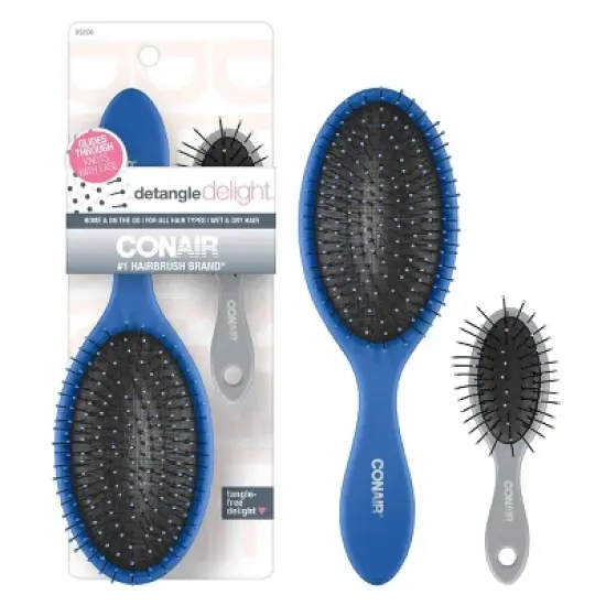 Conair Detangling Delight Cushion and Detangling Mini Cushion Value Pack Hair Brush - 2pcs image {6}