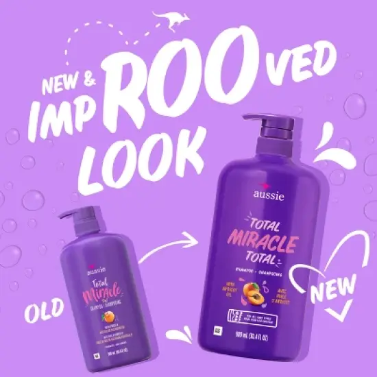 Aussie Paraben-Free Total Miracle Shampoo with Apricot & Macadamia For Damage Hair - 30.4 fl oz image {1}