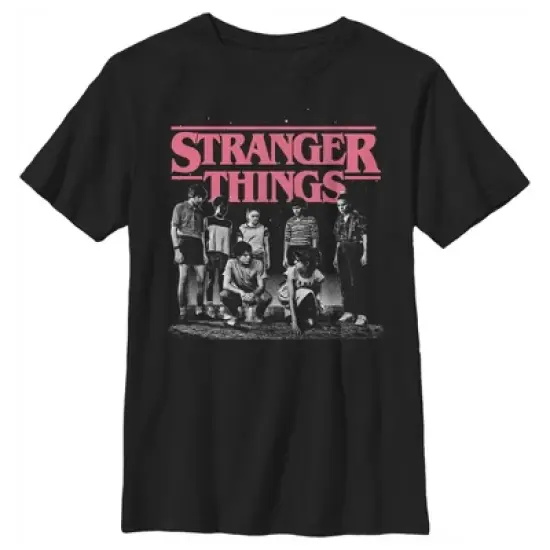 Boy's Stranger Things Title Logo Faded T-Shirt image {4}