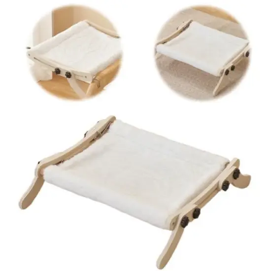 Cat Hammock Radiator, Dual-use Cat Window Hammock For Indoor Cat, Adjustable Wood Cat Radiator Beds Cat Window Beds Holds Up 18kg For Home Living Room image {11}